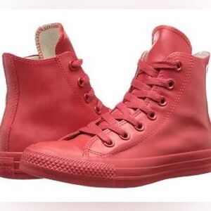 Converse Red Chuck Taylors 7 Rubber Rain Shoes High Tops sneakers
